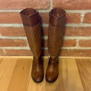 Quilted Genuine Leather Riding Boots